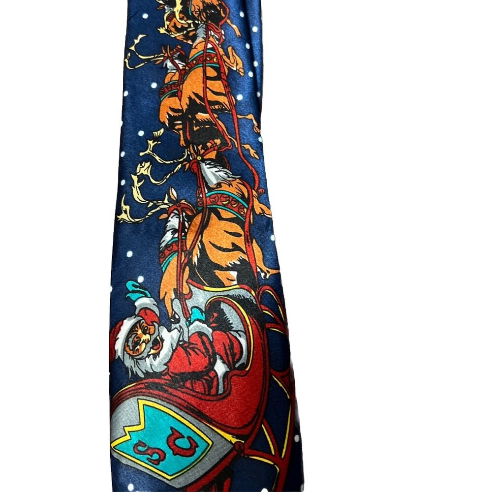 Funtyme Blue Santa Claus Neck Tie 100% polyester - Picture 3 of 9